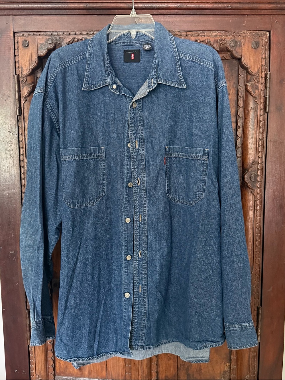 Levi's Dark Blue Denim Long Sleeve Button Up